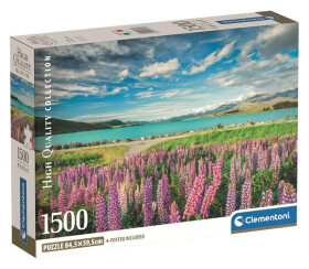 Puzzle Lupiny u jezera Tekapo 1500 dílků