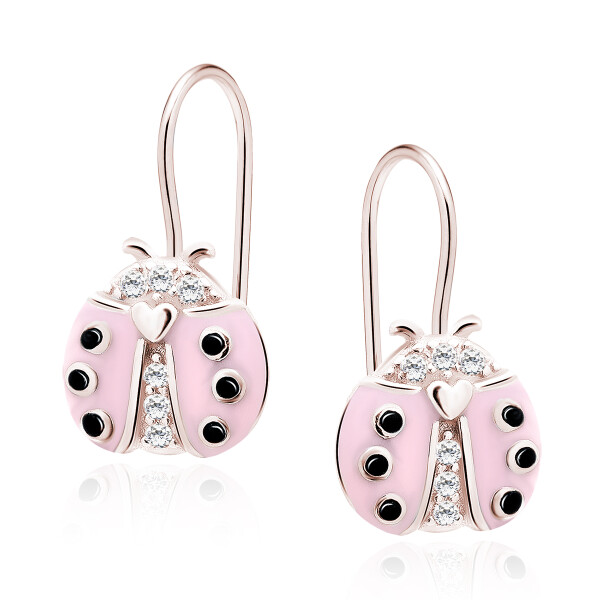 LUNICA Stříbrné náušnice RŮŽOVÁ BERUŠKA 0996