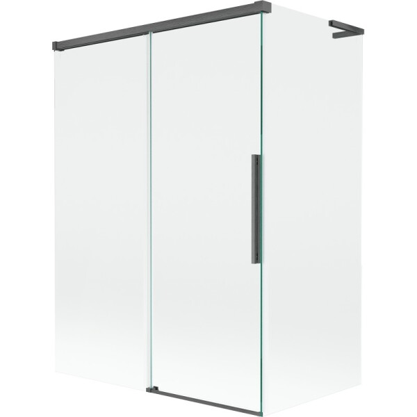MEXEN/S - Rox L vanová zástěna 2-křídlová posuvná 120 + 70 x 150, transparent, grafit kartáčovaná 8C9L-120-070-66-00