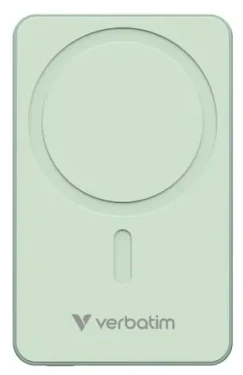 Verbatim Charge 'n' Go Essentials Magnetická bezdrátová powerbanka 10000mAh zelená / USB-C / MagSafe / 15-20W (32228)