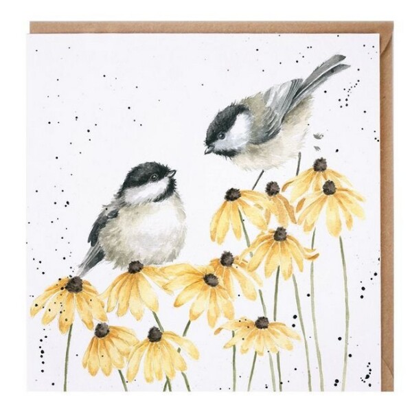 Přání Wrendale Designs My Sweet Chickadee, 15x15 cm - Sýkorky