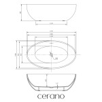 CERANO - Vana akrylátová Minoa - volně stojící - bílá lesklá - 174x100x58 CER-682759