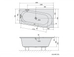 POLYSAN - ASTRA WR asymetrická vana 165x90x48cm, bílá 31611