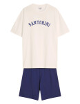 Pánské pyžamo Santorini 43173 white - HENDERSON bílá XXL