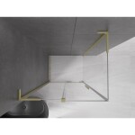 MEXEN/S - Velar L sprchový kout, posuvné dveře 120 x 90, transparent, zlato kartáčovaná 871-120-090-03-55