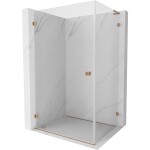 MEXEN/S - Lunar-B L sprchový kout dveře křídlové levá 100 x 80, transparent, měď kartáčovaná 832L-100-080-65-00-L