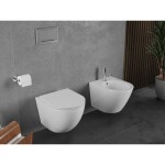 MEXEN/S - Lena Závěsná WC mísa Rimless Tornado včetně sedátka s slow slim, duroplast, bílá lesk 30220300T