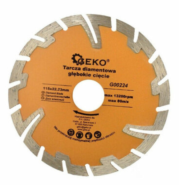 GEKO G00224 / Řezný kotouč diamantový segmentový / 115 x 8 x 22.2 mm (G00224)