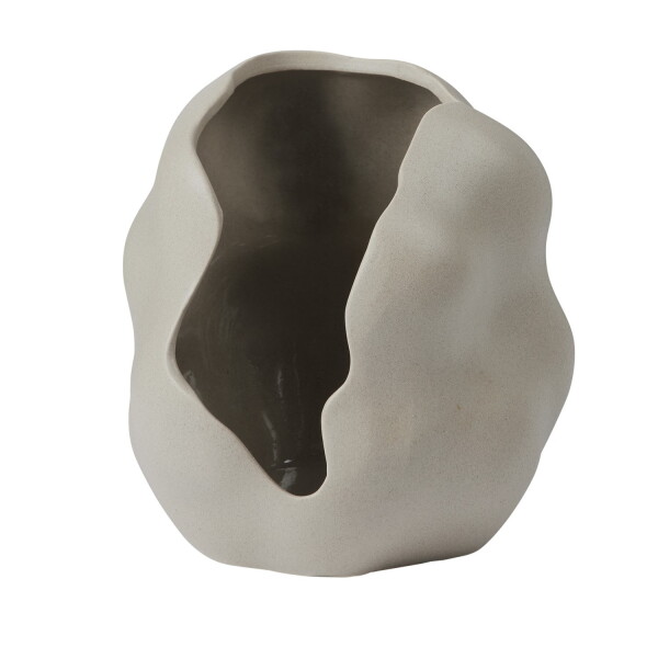 Broste Keramický svícen Hekla Dove Grey, šedá barva, keramika