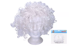 Wiky Paruka afro bílá kudrnatá