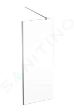 GEBERIT - GEO Sprchová stěna Walk-In, 80x200 cm, stříbrná/čiré sklo 560.119.00.2