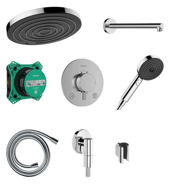 HANSGROHE - Pulsify S Sprchový set s termostatem pod omítku, s tělesem, průměr 26 cm, EcoSmart, chrom 24624000