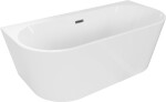 MEXEN/S - Oval+ volně stojící vana przyścienna 170 x 80, bílá, sifon a přepad grafit kartáčovaná 52681708000-66