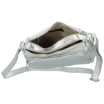 Stylová dámská kožená crossbody Robertina, stříbrná