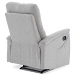 Relaxační křeslo, manuální ovládání, světle šedá látka
