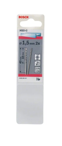 Vrták do kovu Bosch HSS-G 1,5 x 18 x 40 mm 2 ks 2608585907