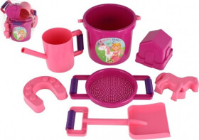 Sada na písek statek s poníkem plast 7ks v síťce