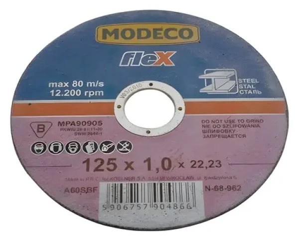 Modeco MN-68-967 / Řezný kotouč plochý / 125 mm / na kov / 1 ks (MN-68-967)