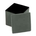 Taburet s úložným prostorem, zelená manšestrová látka