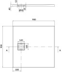 CERSANIT - SET B455 SPRCHOVÁ VANIČKA ČTVEREC TAKO SLIM 90x4 GRAY MAT + SIFON S932-162