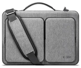 Tech-Protect Defender Bag 13-14" šedá / Brašna pro notebook / polstrovaná / 4 kapsy / nastavitelný popruh (5906302372874)