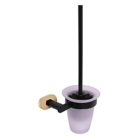 RAV Slezák - YUKON - Koupelnový doplněk WC štětka, držák misky černý, Černá matná/Zlatá YUA0500CMATZ YUA0500CMATZ