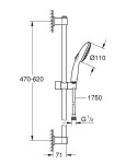 GROHE - Vitalio Start Set sprchové hlavice, tyče a hadice, 2 proudy, matná černá 279482431