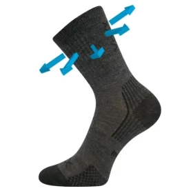 VOXX Ponožky dětské slabé z merino OPTIMALIK s ionty stříbra TMAVĚ ŠEDÉ (3 páry) 30-34 119938