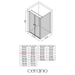 CERANO - Sprchový kout Antelo L - L/P - 6 mm - černá matná, transparentní sklo - 88x90 - otočný CER-666526