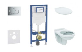 GEBERIT - Duofix Set předstěnové instalace, klozetu Alpha a sedátka, tlačítko Sigma01, lesklý chrom SANI11CD1125