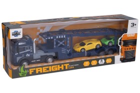 Auto kovové tahač s auty na setrvačník set 42 cm