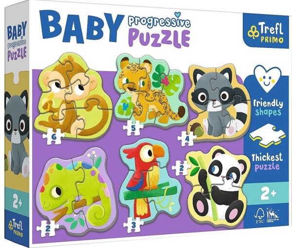 TREFL BABY Puzzle Zvířata v džungli 6v1