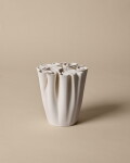Ferm Living Kameninová váza Dedali Off-white Medium, bílá barva, keramika