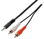 OEM Kabel Jack 3,5mm(M) - 2x CINCH(M) 1,5m / Audio kabel / propojovací / černá (11.99.4341)