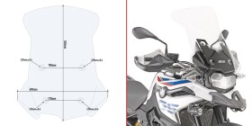 D5127St plexi čiré Bmw F 750/850 GS (18-23), vxš545x490mm - vyšší o 270 mm