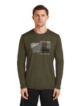 Pánské merino triko s dlouhým rukávem ICEBREAKER Mens 150 Tech Lite LS Tee Peak Bal, Dark Loden velikost: L