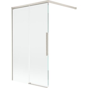 MEXEN/S - Rox vanová zástěna 2-křídlová posuvná 100 x 150, transparent, nikl kartáčovaný 8C9-100-003-97-00