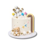 Dortisimo Zápich do dortu Žluto-hnědá duha s hvězdami a koulemi (26 ks)