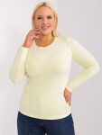 Světle žlutá halenka plus size s dlouhým rukávem