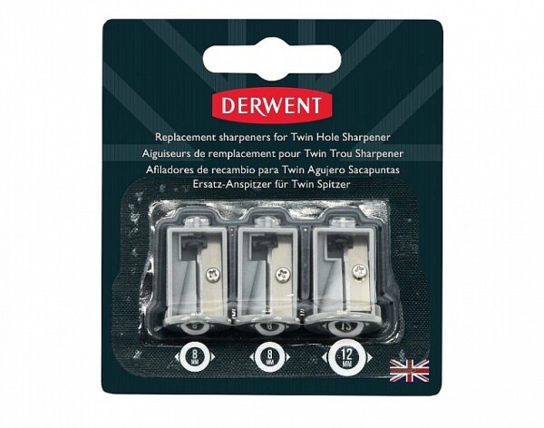 Derwent TWIN 2302353 Náhradní nože pro ořezávátko na baterie, sada 3 ks