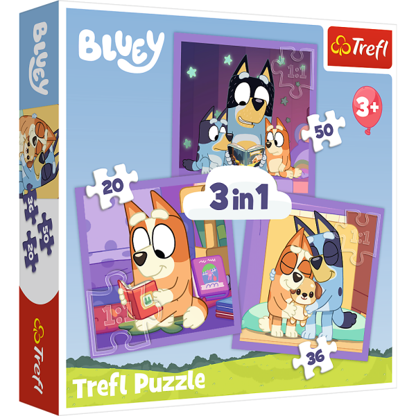 Mamido Puzzle 3v1 Poznej Bluey Trefl 34895