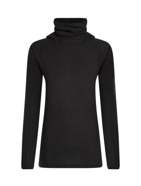 ICEBREAKER Wmns Merino 400 RealFleece Grid Pulover Hood, Black (vzorek) velikost: S