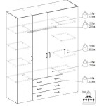 Šatní skříň Space 70410 bílá/bílý lesk