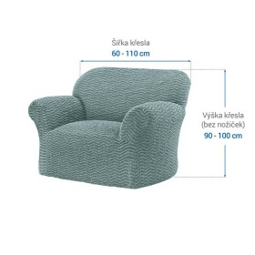 Bielastické potahy CRISTINA mátová křeslo (š. 60 - 110 cm)