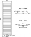 MEXEN/S - Hades radiátor + topná tyč 1800 x 500 mm, 900 W, bílá W104-1800-500-2900-20