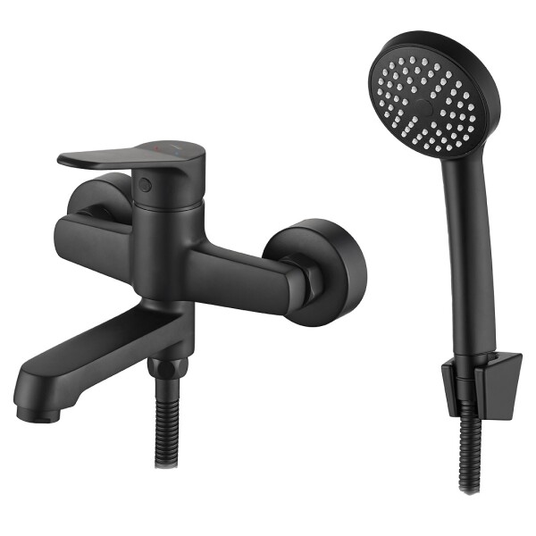 Kuchinox - ATEZ nástěnná vanová baterie s příslušenstvím, černá BTK_711D