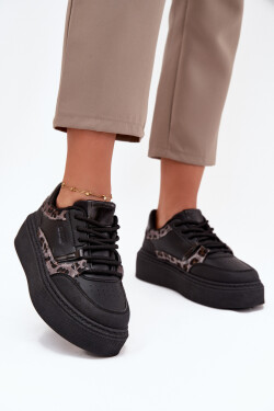 Dámské tenisky na platformě Big Star SS274358 leopardí černé 37