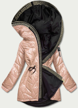 Béžová dámská bunda s ozdobným prošíváním (BR8101-101) Béžová XXL (44)