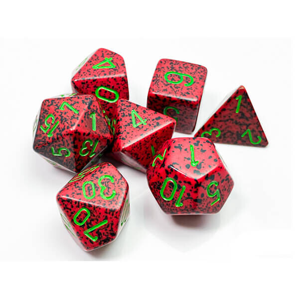 Sada kostek Chessex Speckled Polyhedral 7-Die Set - Strawberry CHX25304