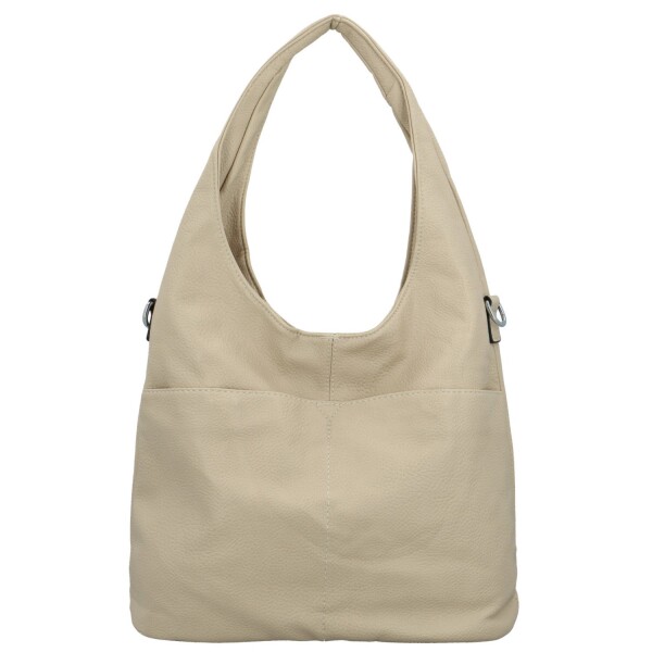 Módní dámská koženková kabelka na rameno Lucyna, krémová